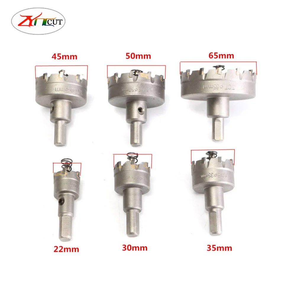 6pcs set 22 30 35 45 50 65mm Electric drill Carbide reaming bit set, Stainless steel special metal opening drilling bit