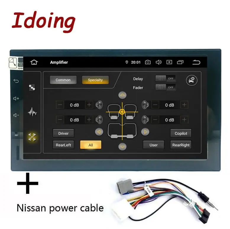 nissan power cable Idoing 2Din Android 9,0 " PX5 4G+ 64G Восьмиядерный Универсальный Автомобильный gps DSP Радио мультимедийный плеер ips экран видео навигация - Цвет: nissan power cable