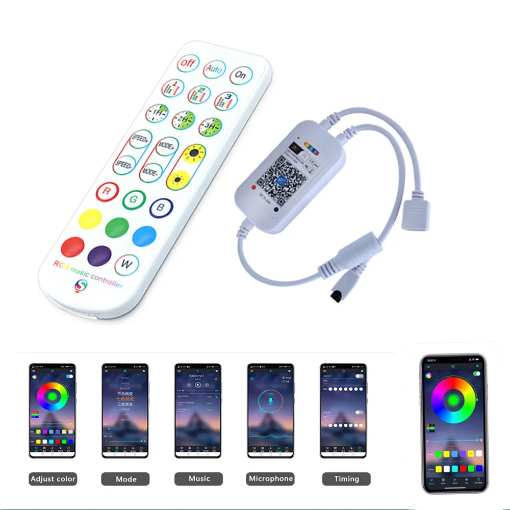 

Wifi RGB / RGBW LED Controller Smartphone Control Music and Timer Mode Magic Home Bluetooth Led RGB Controller