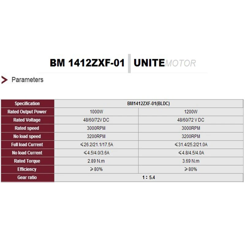 BM1412ZXF 1000 Вт/1200 Вт 48 В/60 в бесщеточный двигатель электрический трехколесный