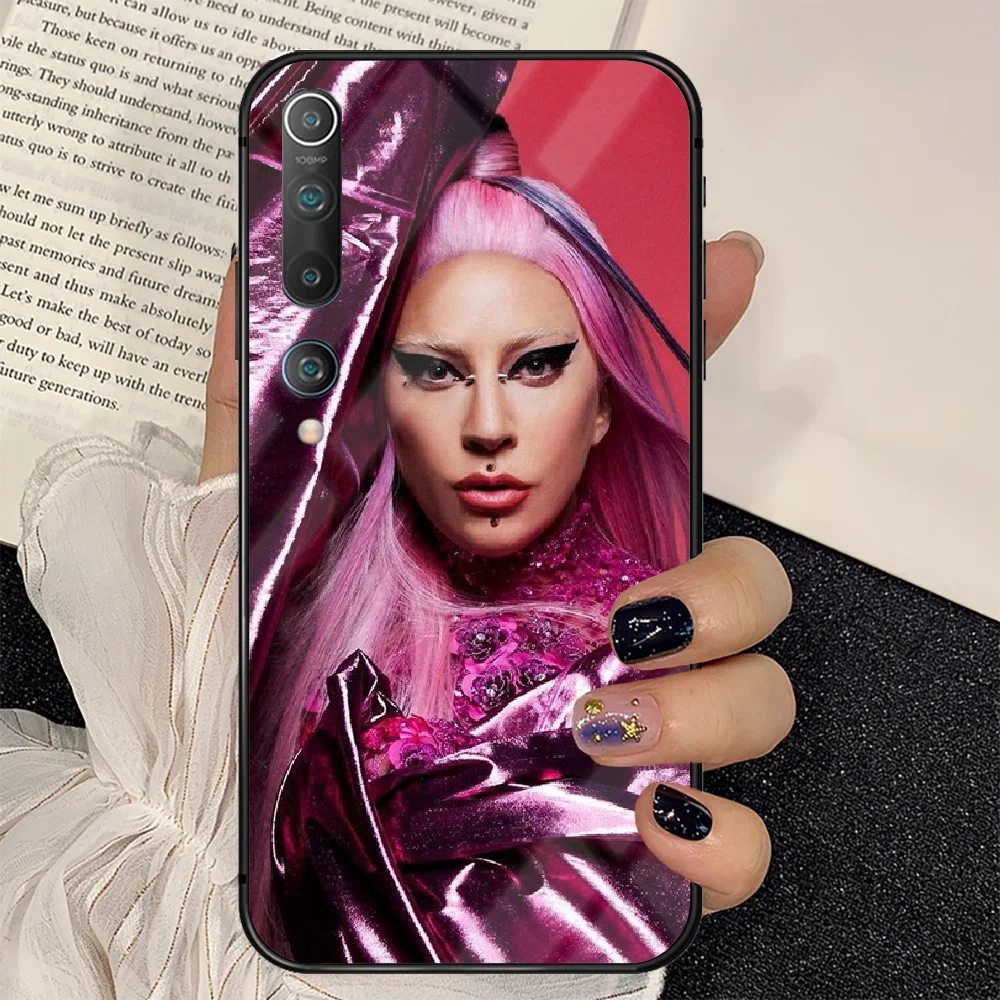 

Lady Gaga Singer Phone Tempered Glass Case Cover for Xiaomi Mi A F X POCO M Note 3 9 10 11 i T Pro Lite Pretty Phone case Black