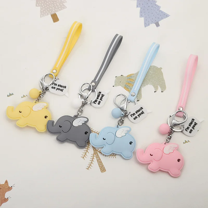 Новый стиль ПВХ мягкий брелок Модный милый слон с подвеской для сумки ключей