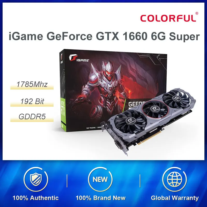 Видеокарта Colorful iGame GeForce GTX 1660 Super Advanced OC 6G видеокарта Nvidia GPU 1785 МГц 192 бит HDMI DVI для