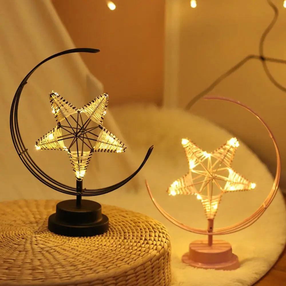 Креативные железные художественные минималистичные полые настольные лампы в