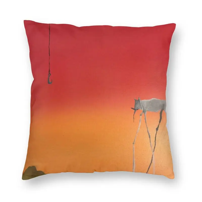 

Fishing For Elephants Cushion Cover Sofa Home Decorative Salvador Dali Painting Art Square Throw Pillow Cover 40x40