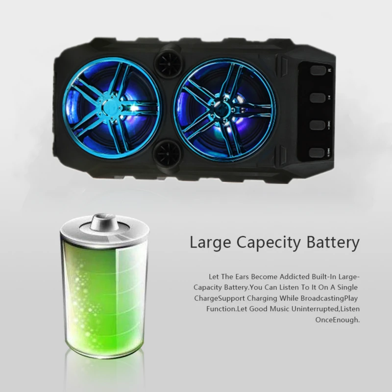 outdoor waterproof wireless bluetooth speaker home theater portable mp3 karaoke stereo music support fm sd card with microphone free global shipping