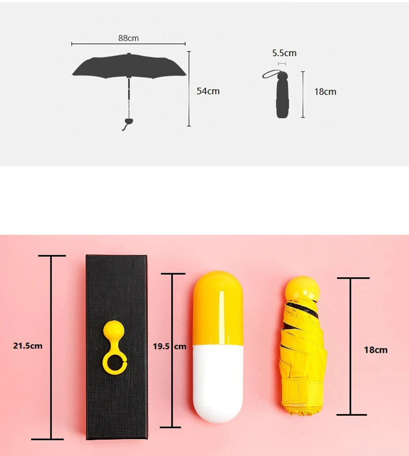 Мини-капсула зонтик пятискладной солнцезащитный анти-УФ UPF50+ Зонт parapluie складной женский Карманный Зонт для женщин