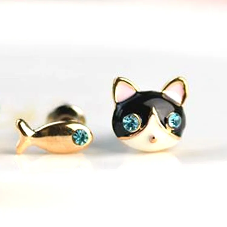 2019 новые корейские женские модные ювелирные изделия оптом милые маленькие кошка