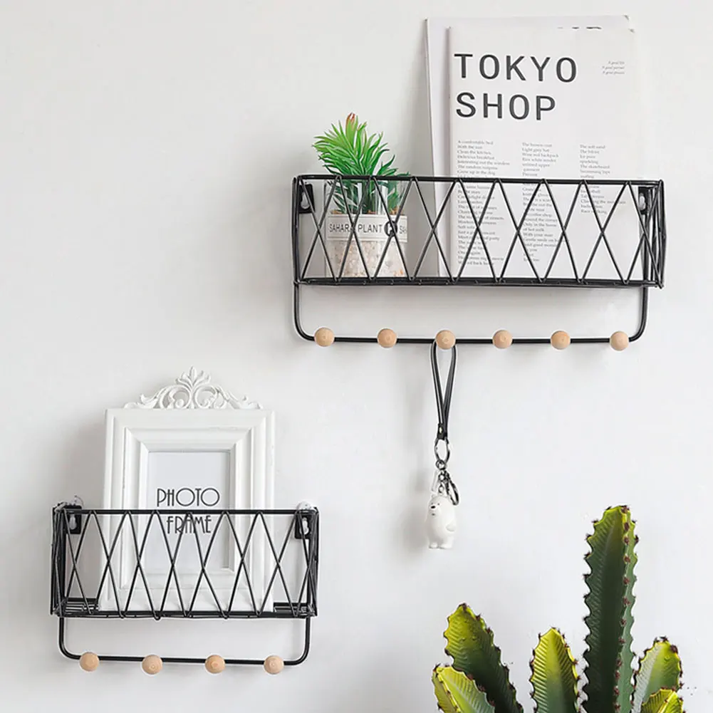 Полка для хранения косметики железная декоративная настенная полка кухни