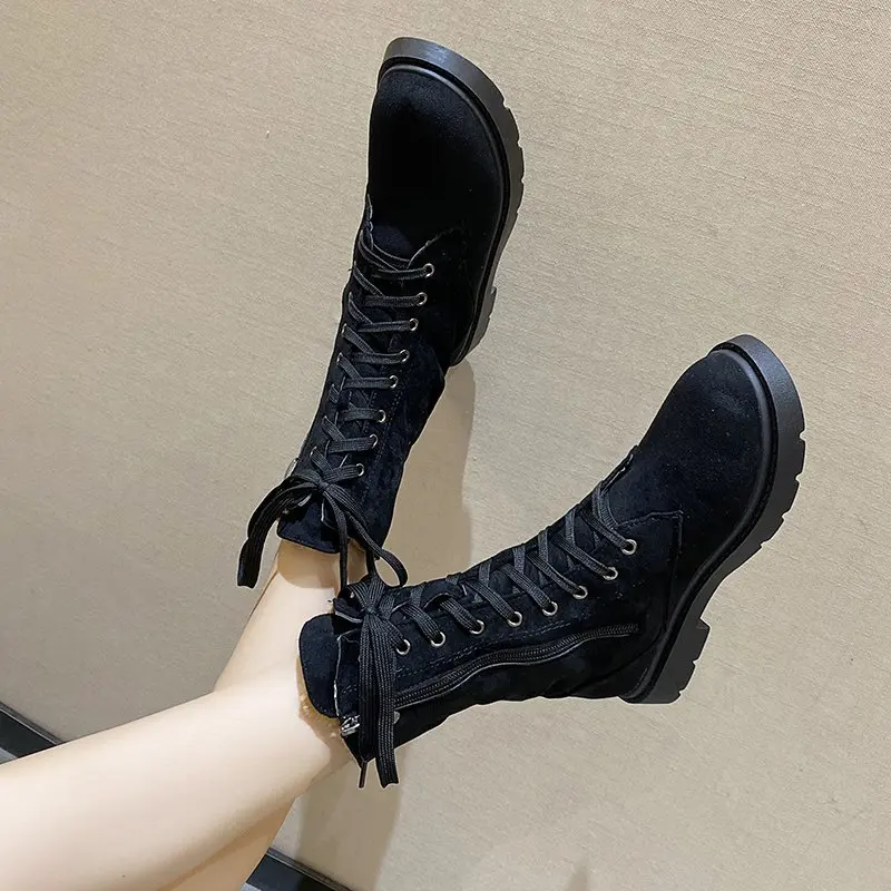 

Snow Boots Women Plush Shoes Lace up Short Boots 2020 Winter Women Fashion Warm Plush Ankle Boots