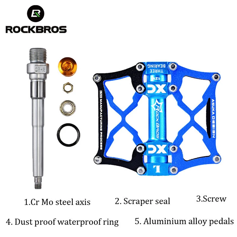 ROCKBROS CNC алюминиевый сплав велосипедные педали Ультралайт анти-скольжение на горном велосипеде педали, герметичный Подшипник велосипед MTB плоский велосипед Запчасти