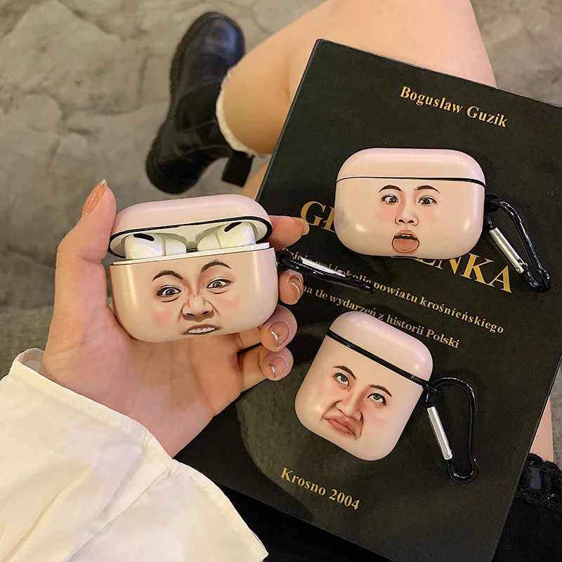 Креативные Чехлы для AirPods с забавными выражениями мягкие силиконовые чехлы