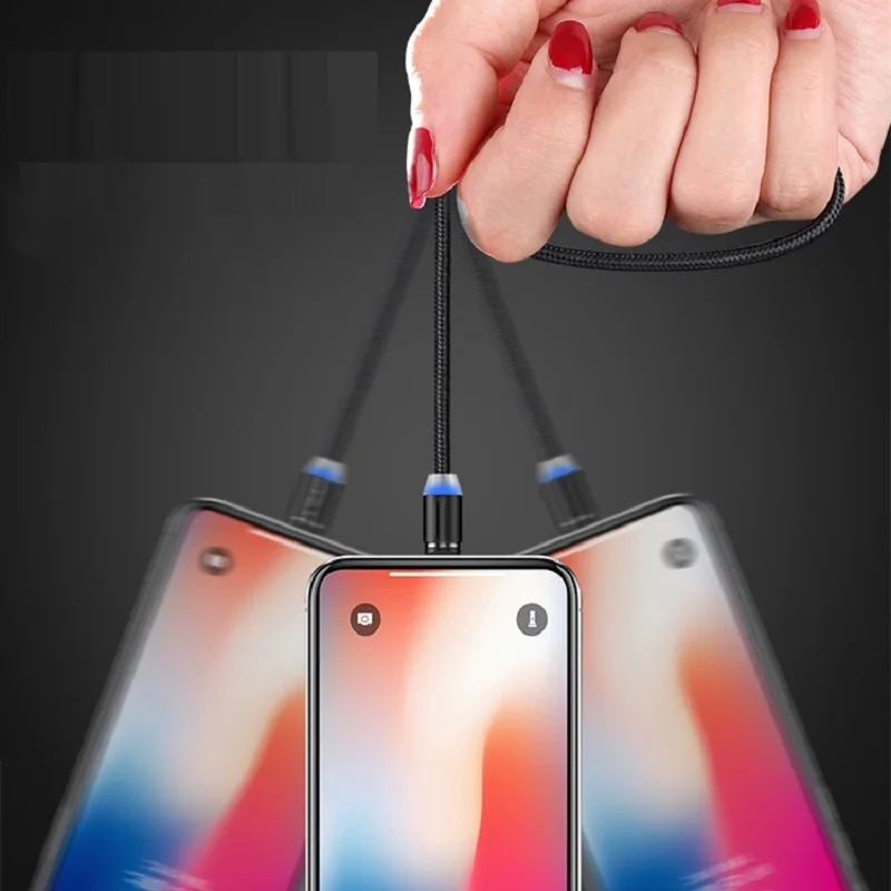 Магнитный кабель 1 м Micro usb Тип C быстрая зарядка Microusb зарядный провод c для iphone 11 X Xr