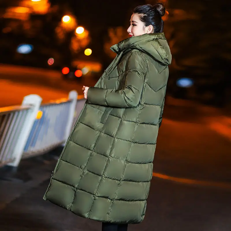 Длинные Abrigos Mujer 2019 зима новая корейская мода Слим Повседневная Толстая стеганая