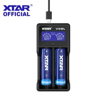 XTAR Cargador 18650 Battery Charger VC2L USB Charging 3.7V Liion Battery Rechargeable Batteries 1.2V AAA AA Charger LCD Display