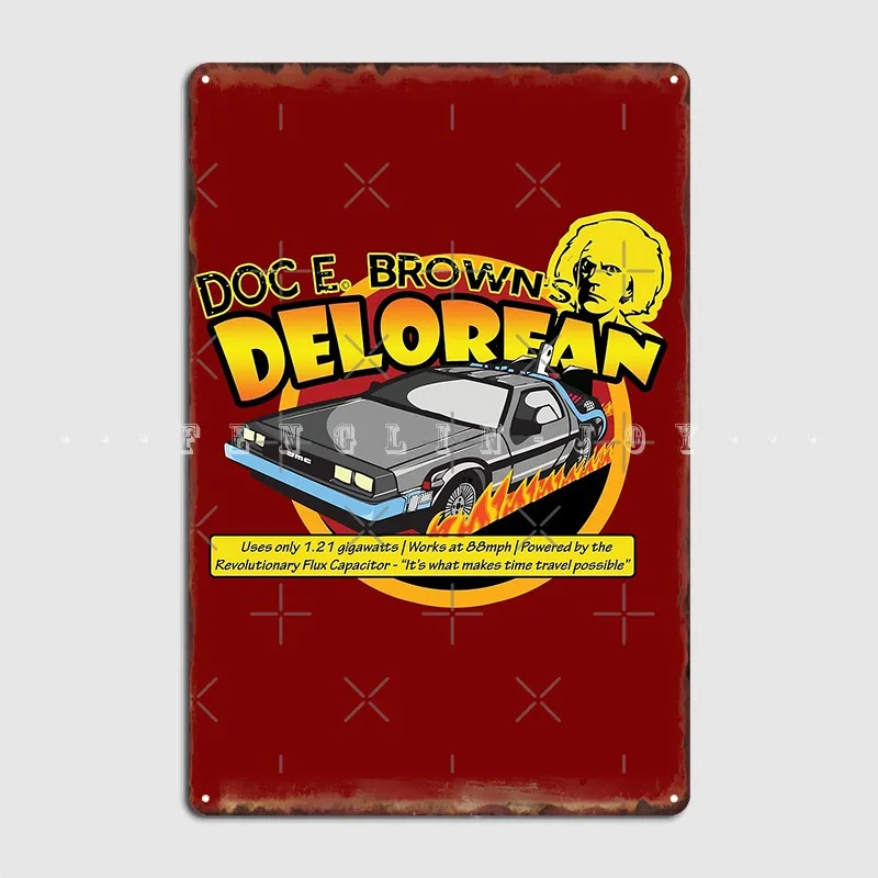 Doc E Browns время путешествия Delorean металлический знак настенная живопись стена