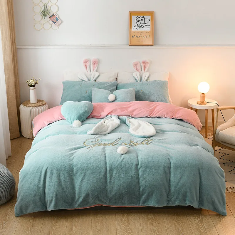 Хит продаж норка с кашемиром бархатные комплекты постельного белья простыня