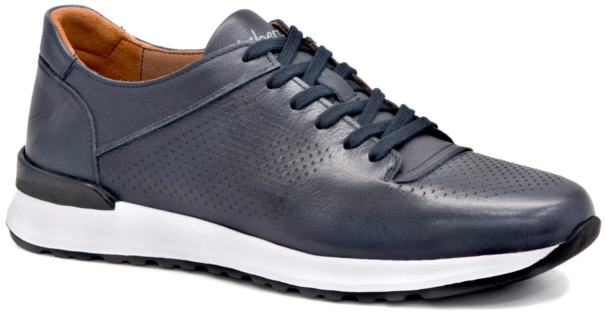 

Libero Lbr 3045 Navy Blue 2021 Summer Male Elevator Shoes Real Cow Leather Bound Street Style Casual Sneakers Casual Comfortable