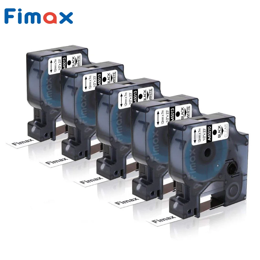 Fimax совместимый для Dymo 45013 (S0720530) 45010 (S0720500) D1 этикетка кассета LabelManager PnP 260P 210D 280 420 160