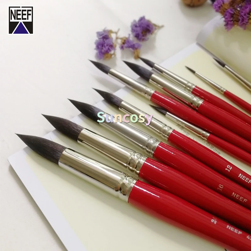 Австралийская Акварельная кисть Alvaro NEEF 4750LP из беличьих волос короткая ручка с