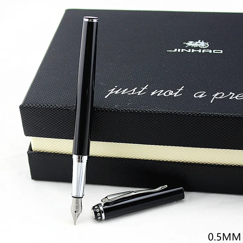 Jinhao 301 гладкий черный и белый дополнительный тонкий наконечник 0 38 перьевая ручка