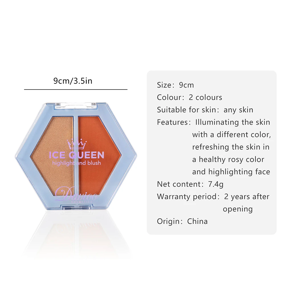 1 шт. Румяна для лица макияж шелковистая пудра натуральная щека 2 цвета Пудра с