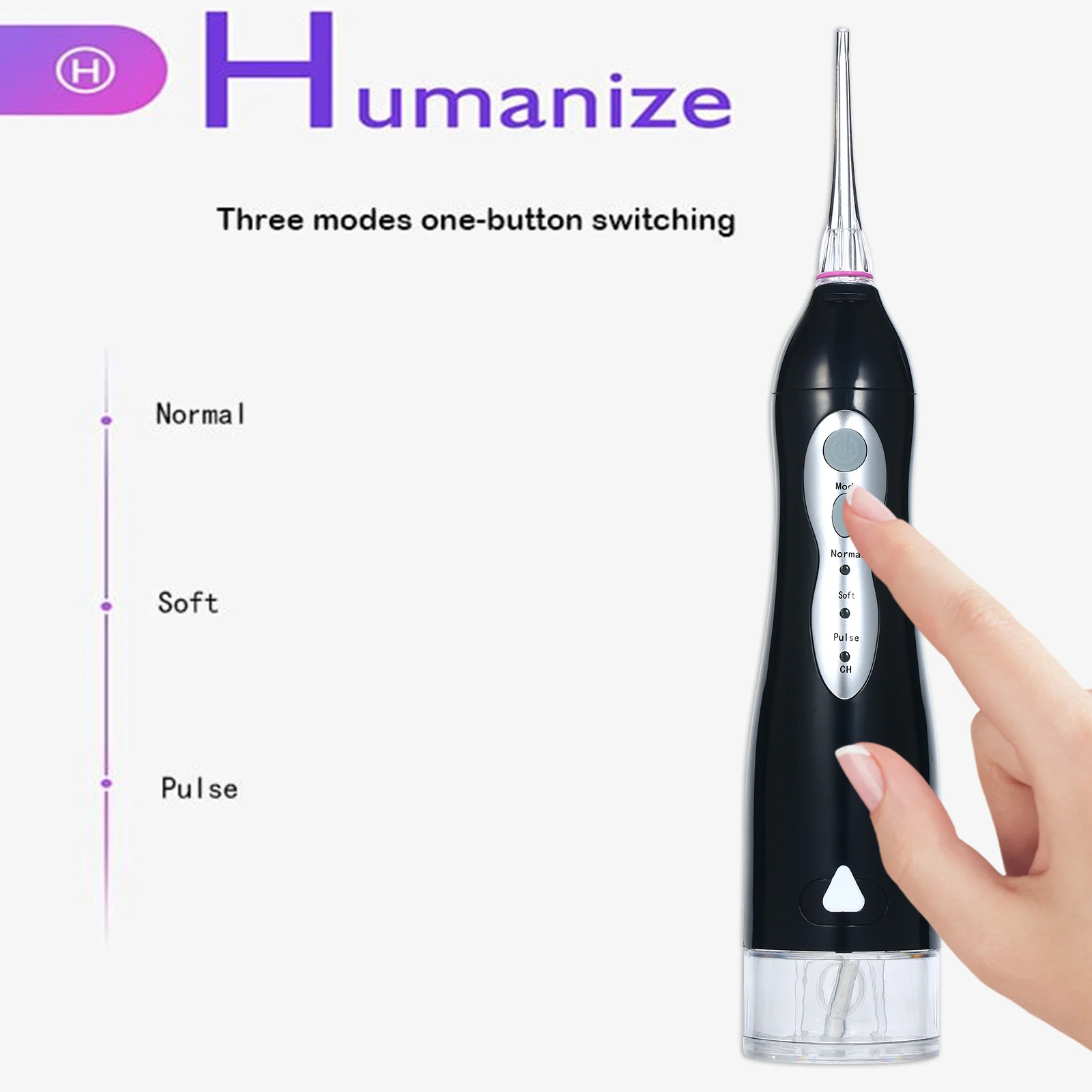 

Oral Irrigator USB Rechargeable Water Flosser Portable D ental 220ML Water Tank Waterproof Teeth Cleaner