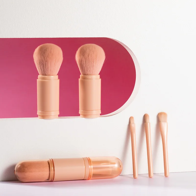 

4 in 1 Portable Makeup Brushes Set Eye Shadow Power Brush Cosmetic Tools Soft Lip Make Up Brush Cosmetic Beauty Tool Kit Hot