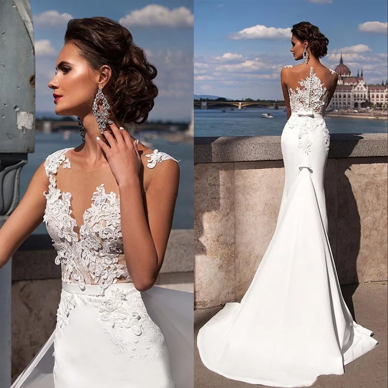 

White Lace Wedding Dress Female Banquet Lace Dress Dignified and Elegant Slim Fashion Annual Birthday Party Evening Dress A021