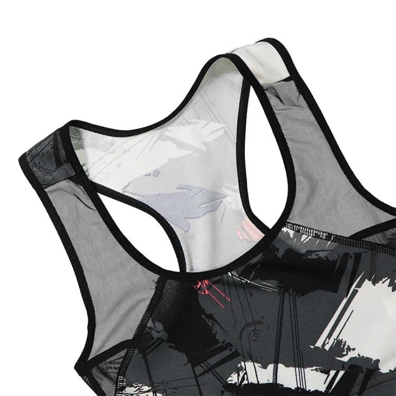 Female sports set print vest woman yoga leggings girls sport clothing outfit sexy push up legging jogging clothes sleeveless | Спорт и
