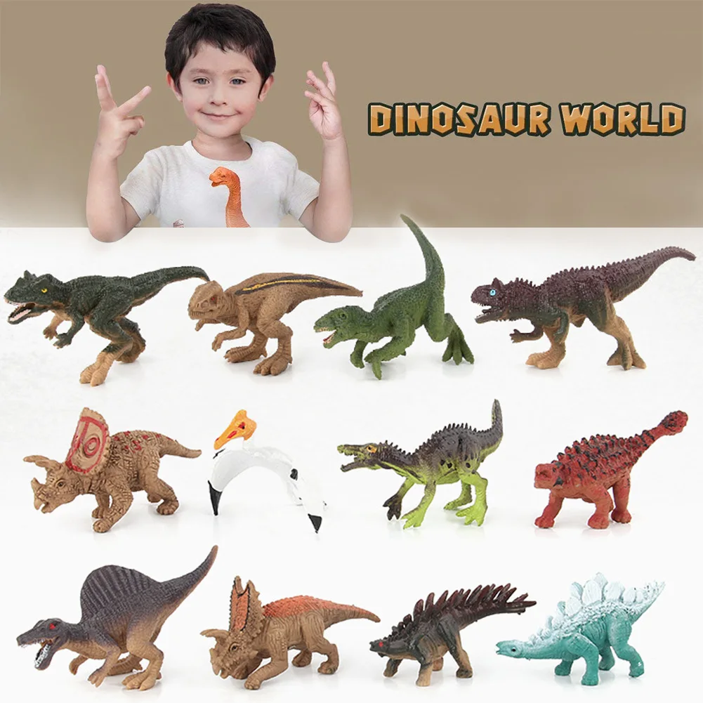 

12 Pieces Simulation Mini Dinosaur Figures Toy Sets Realistic Plastic Assorted Dinosaurs Model Toy Desktop Ornament For Kids Boy