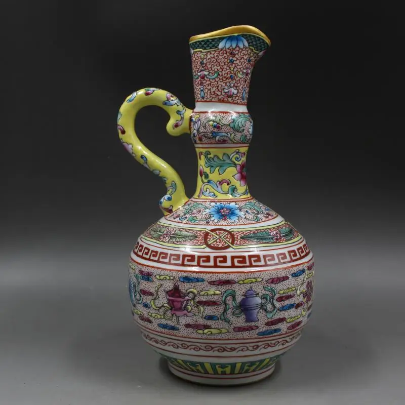 

Qianlong year ручка ewer домашняя мебель ретро пастельные линии украшения антикварный фарфор, антикварный коллекция
