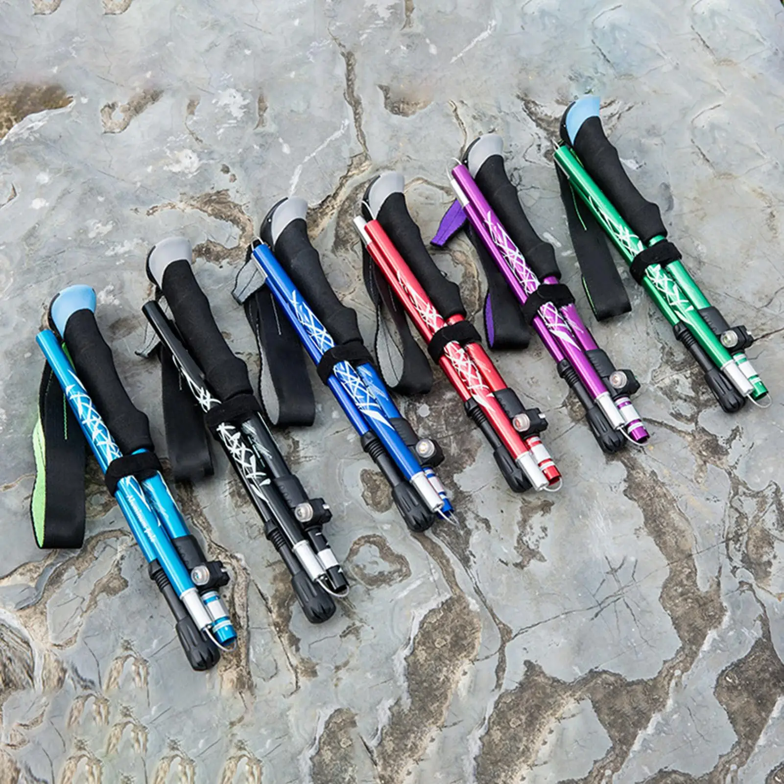 

3 Section Auminum Alloy Telescopic Cross Country Hiking Walking Cane Shock Trekking Pole Ultralight Folding Stick Alpenstock
