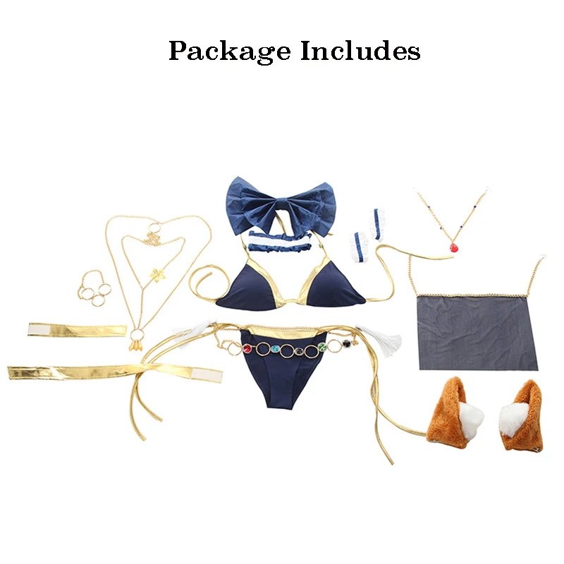

Game FGO Fate Extra Fate Grand Order Cosplay Costumes Tamamo no Mae Cosplay Costume Girls women Clothes bikini swimsuit Adult