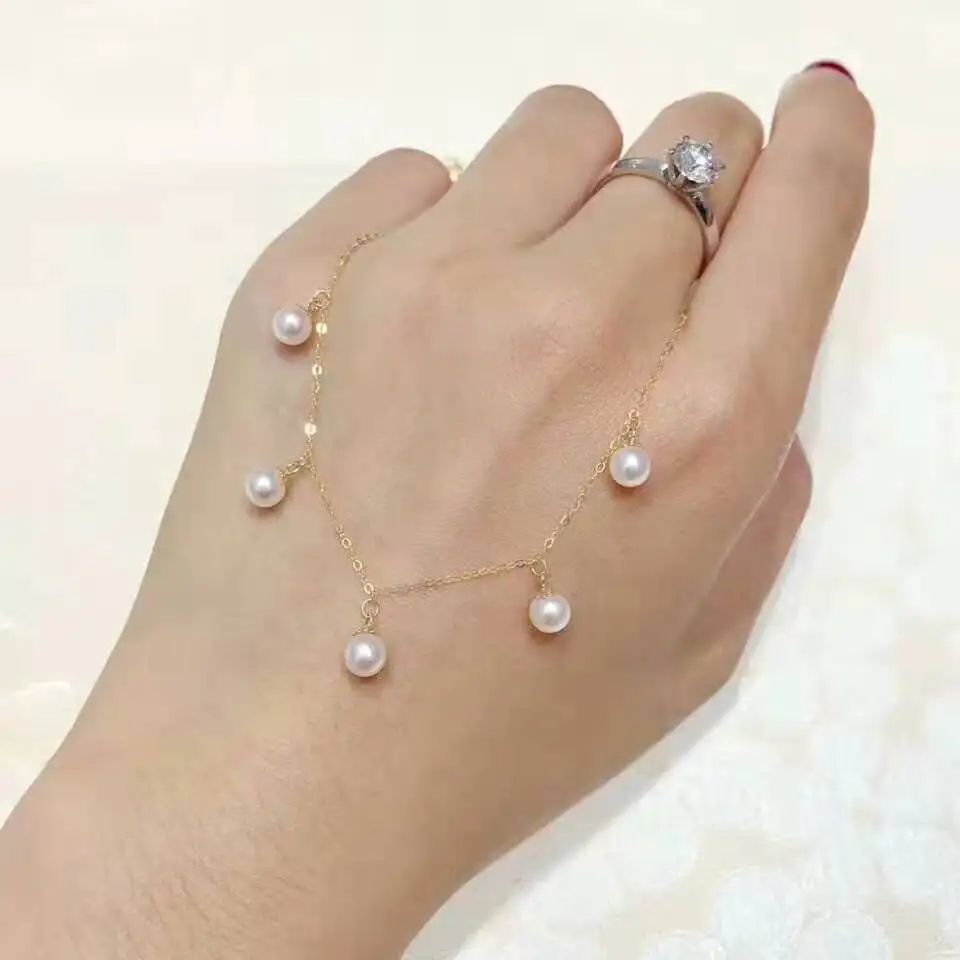 Новинка! Ожерелья с натуральным жемчугом 18k желтого золота модные ювелирные изделия для женщин Свадебные рубиновые серьги
