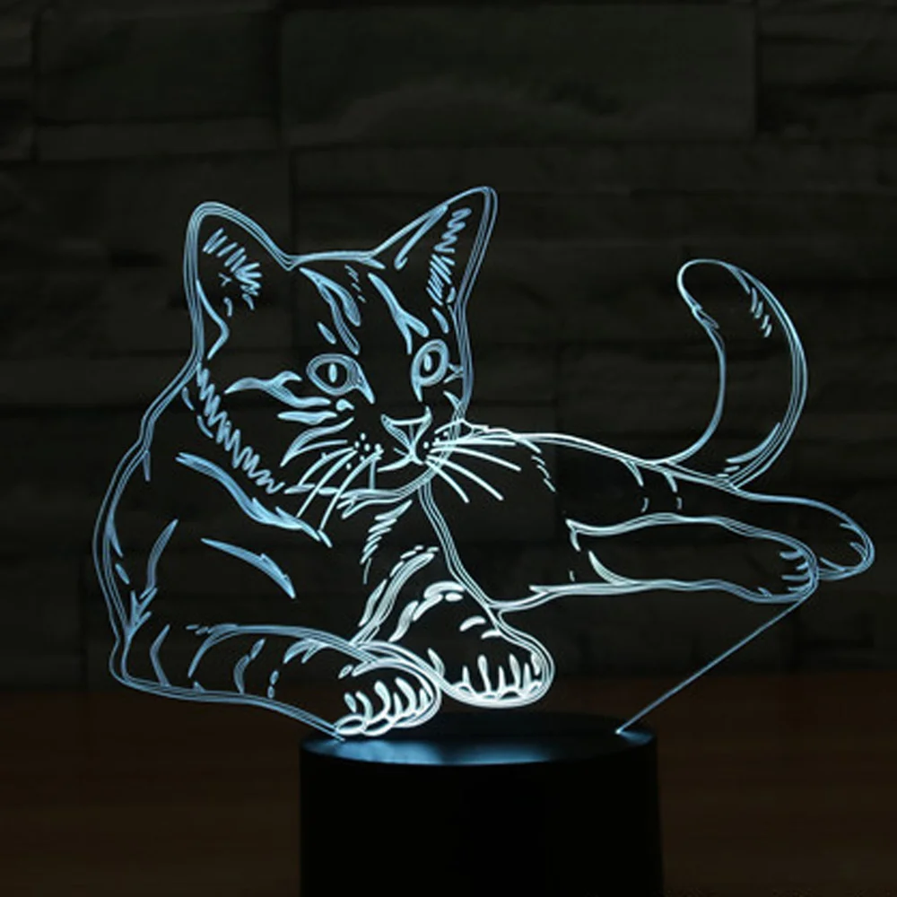 

1PC Cat Shaped Light 3D LED Night Lamp Smart Lamp Creative for Dorms Livingroom Bedroom (Batteries not Included)