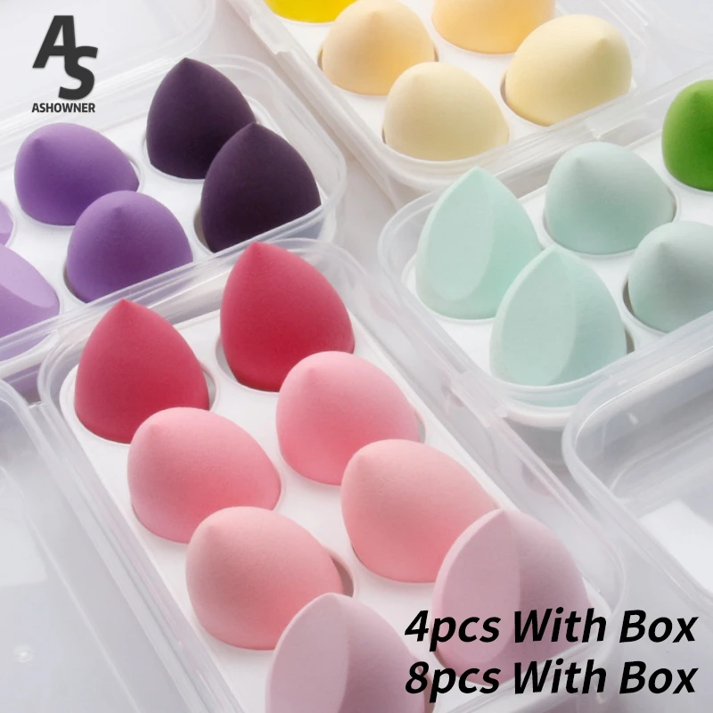 

4pcs Makeup Sponge Foundation Cosmetic Puff Sponge Water Cosmetic Blender Blending Powder Smooth Make Up Sponge Wet and Dry Use