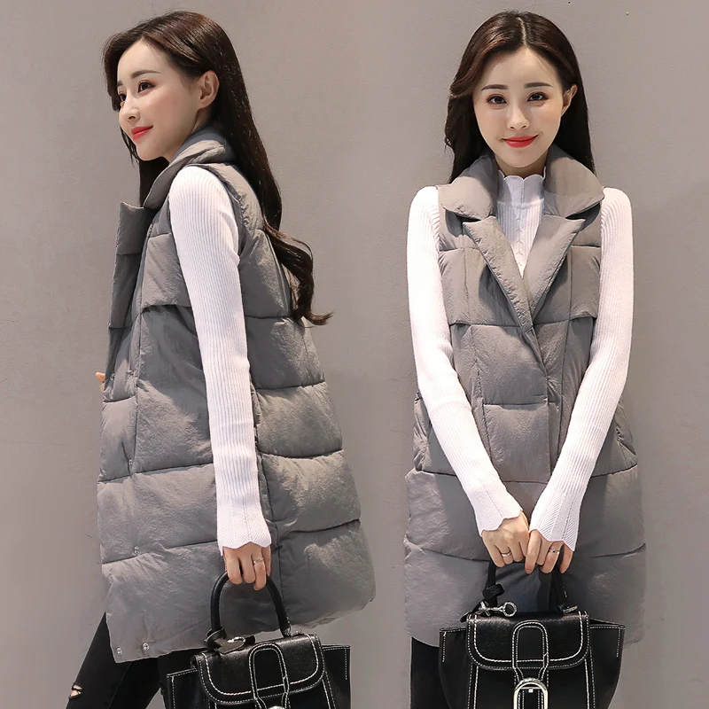 Женский Длинный жилет Зимний Большой Женское пальто модная женская красная