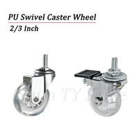 2 pcs 360 degree rotating screw swivel casters heavy duty casters no noise transparent for furniture and cabinet wheels
