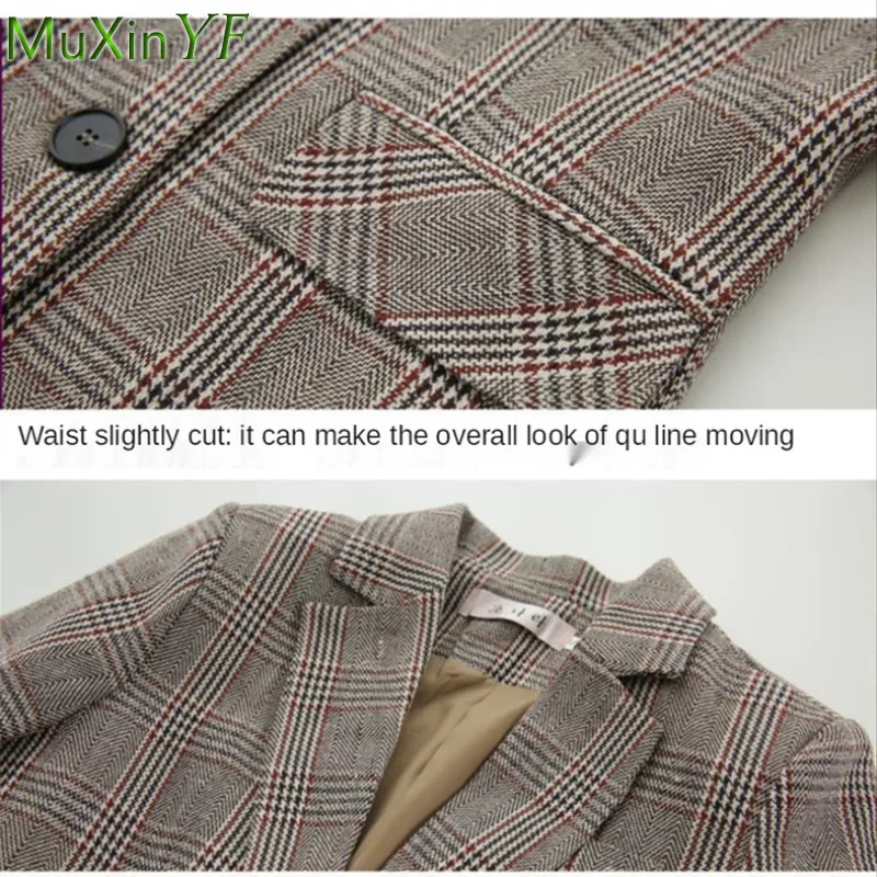 

Small Suit Jacket Women's Thin Short Plaid Blazer Suit 2021 Spring/Fall New Plus Size Blouse Jacket Female Casual Coat Clothing