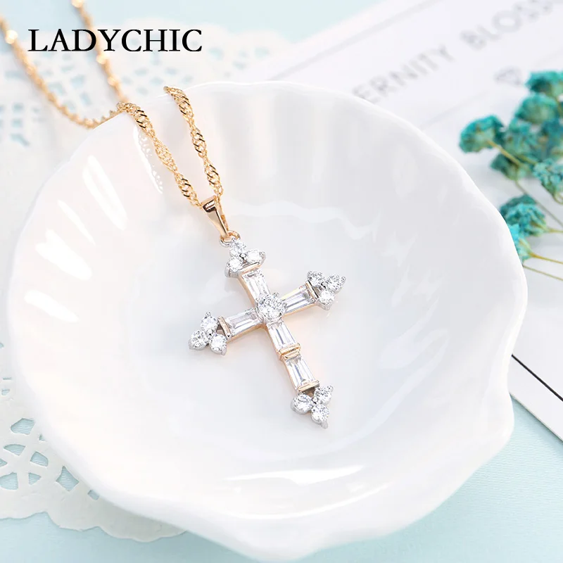 LADYCHIC уникальный дизайн прозрачный Кристальный золотой цвет кулон ожерелье для