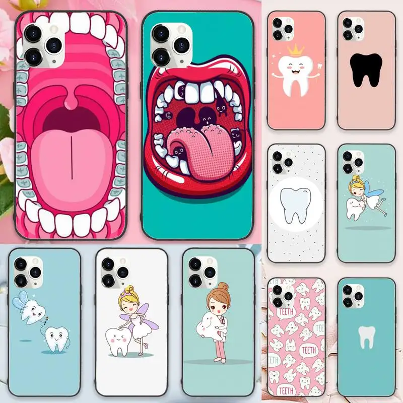 

Cute Wisdom Teeth Tooth cartoon Phone Case For iphone 12 11 13 7 8 6 s plus x xs xr pro max mini
