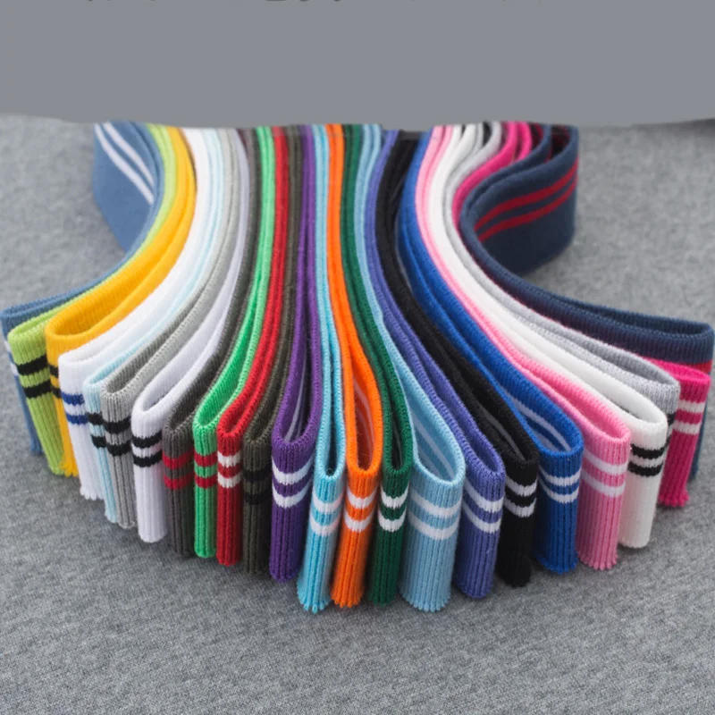 Тонкая трикотажная ткань в рубчик 43*8 см хлопковая стрейч полоску для рукоделия