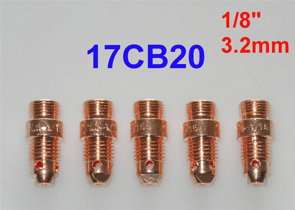 10 шт. 1/8 &quot3 2 мм 17CB20 короткий цанговый соединитель для WP17 18 26 TIG сварочный