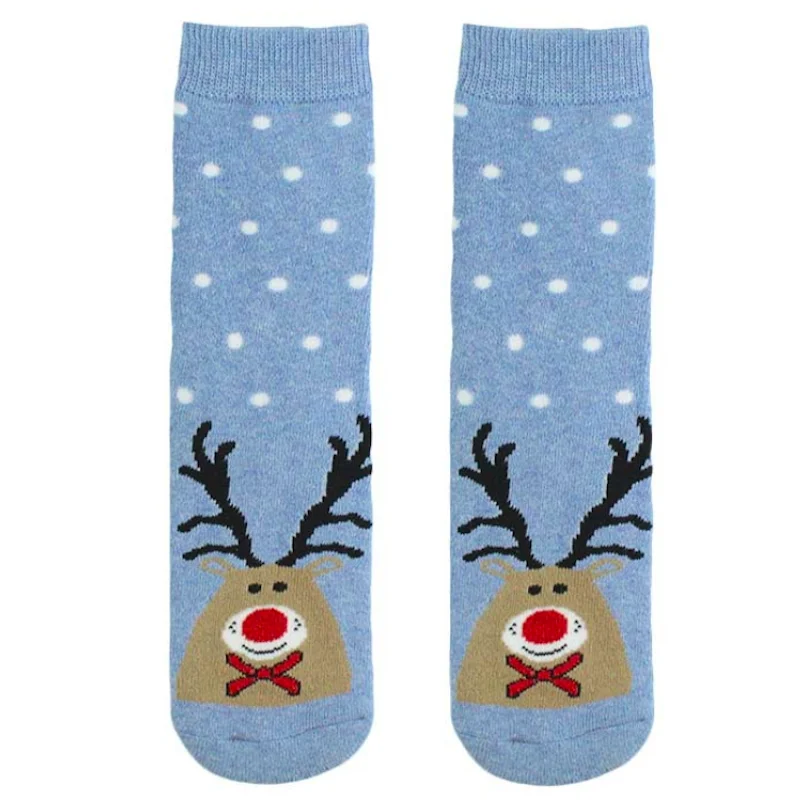 Рождественские носки женские хлопковые теплые махровые с милыми мультяшными