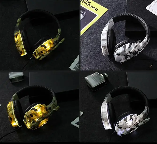 Игровые наушники Стереонаушники с объемным звуком Проводные подсветкой через USB