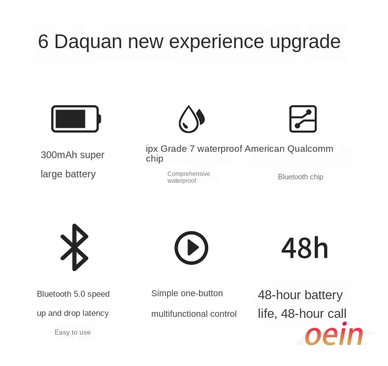 Oein Bluetooth-гарнитура Bluetooth 5 0 гарнитура мини-наушники беспроводные наушники для iPhone