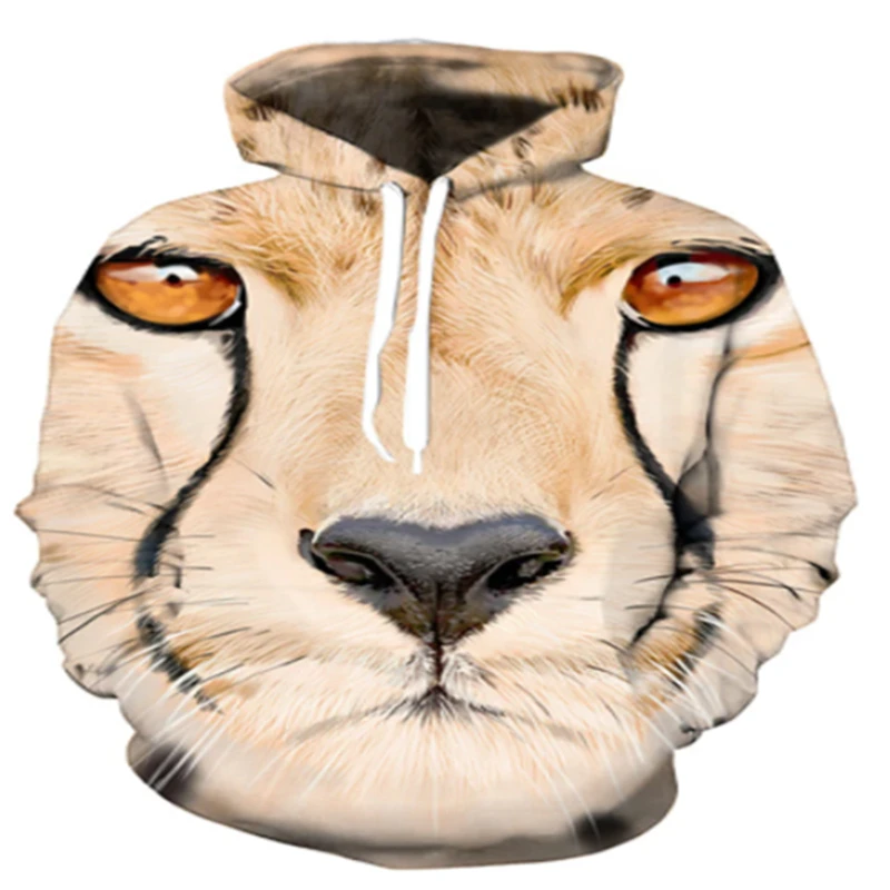 

New 2021 Lion Men's Hoodie 3D Digital Print Tiger Wolf Men's Hoodie Casual Kids Sweater Fashion sports breathable