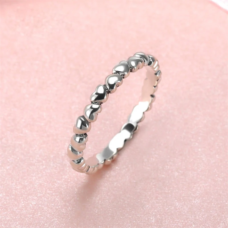 TONGZHE Романтические кольца для помолвки женщин штабелируемые белые золотые цвета