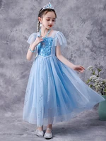 2020 children girl blue dress for girls prom princess dress kids gifts intant party clothes fancy birthday clothing elsa dress